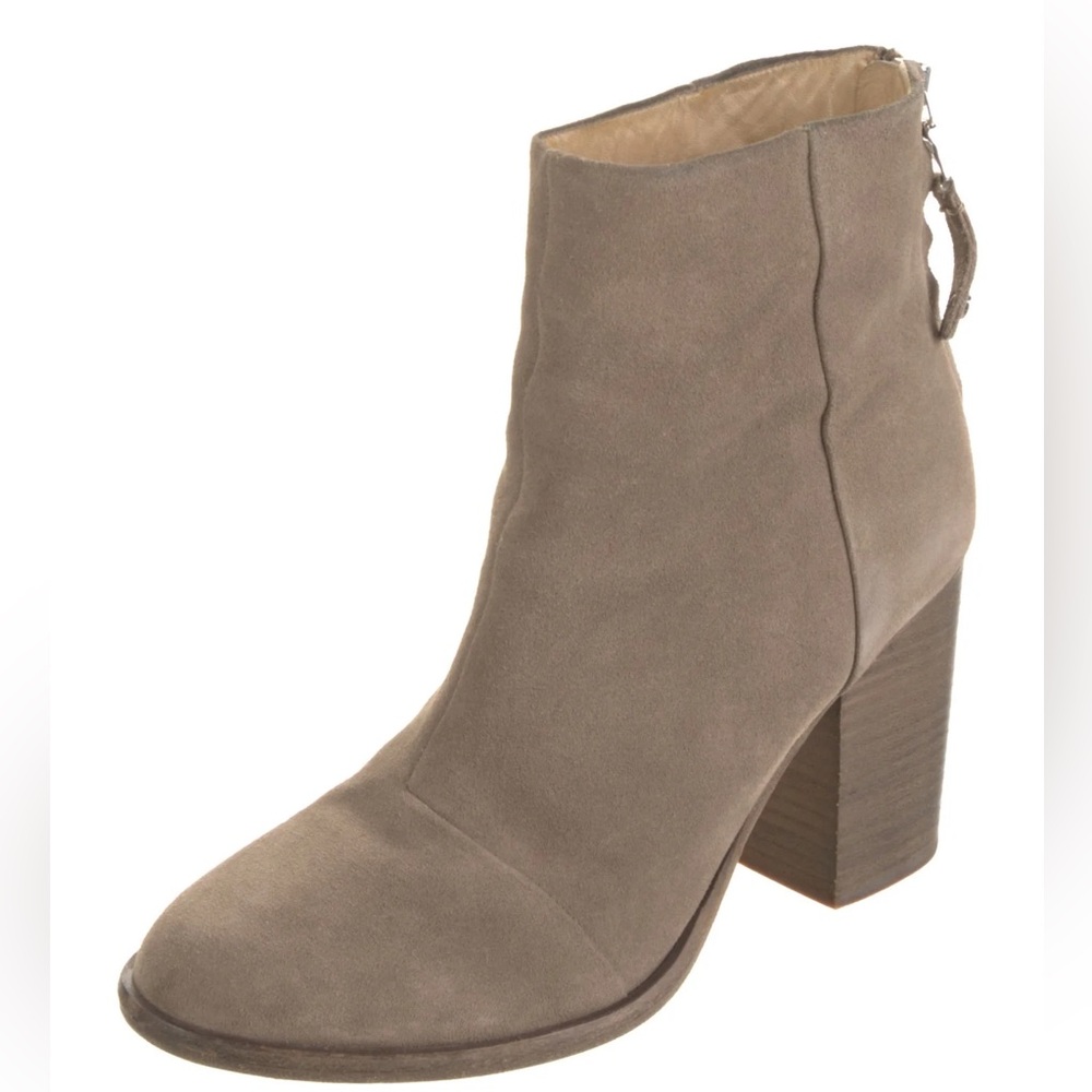 Rag & Bone Ashby granite suede heeled booties tan beige